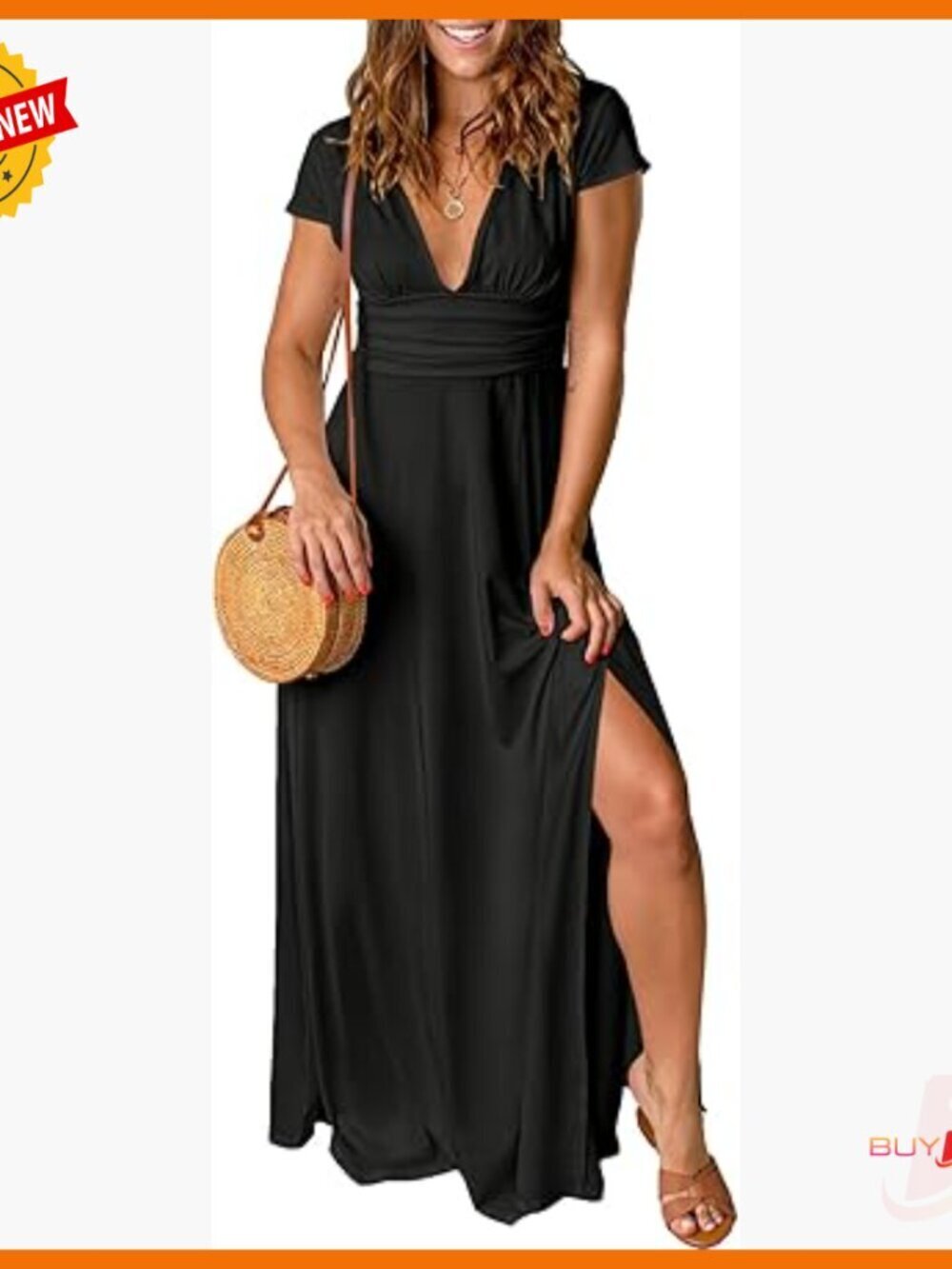 Deep V Neck Long Sleeve Formal Maxi Dress Wedding Guest Cocktail Evening